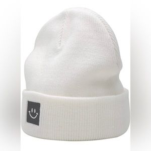 Cuffed Beanie Hat for Men Women Embroidery smiley face 😊